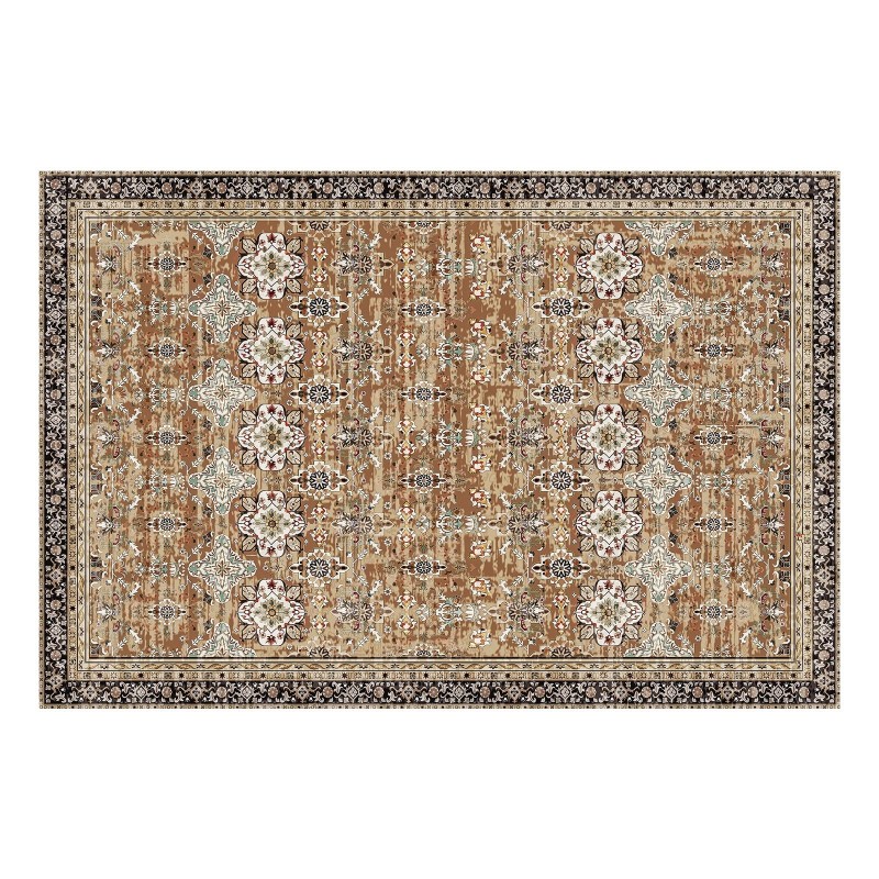 Aluematto 360 g tekokashmir 1829 x 2743 mm pesunkestävä liukumaton ruskea-vihreä retrotyylinen