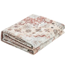 Matto 2439 x 3048 mm konepestävä keinotekoinen kashmir liukuestopohja ruskea-punainen