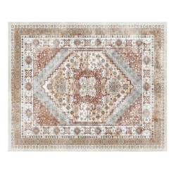 Matto 2439 x 3048 mm konepestävä keinotekoinen kashmir liukuestopohja ruskea-punainen