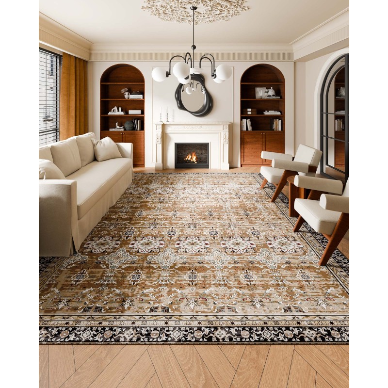 Matto 2743×3658 mm 360g tekokashmir TPR-taustalla pestävä vintage-tyyli