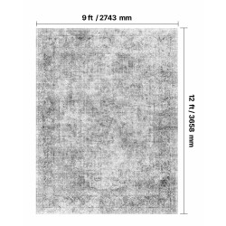 Matto keinokasmir 274 x 366 cm boheemi harmaa TPR-pohja liukumaton