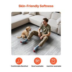 Matto sisäkäyttöön harmaa 3048 x 4267 mm tekokashmir TPR-pohjainen pestävä