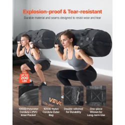 Treenaussandbag Nylon Cordura 1050D musta tyhjä 56–90 kg 900x410x410 mm