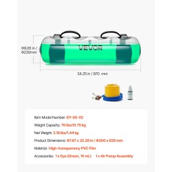Vesitäytteinen harjoittelupussi PVC-kalvo 1,0 mm enintään 31,75 kg koko kehon treeniin