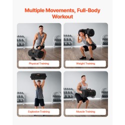 Harjoittelusäkki hiekkatäytteelle nylon Cordura 1050D ja polyesteri 1000D 11–34 kg musta