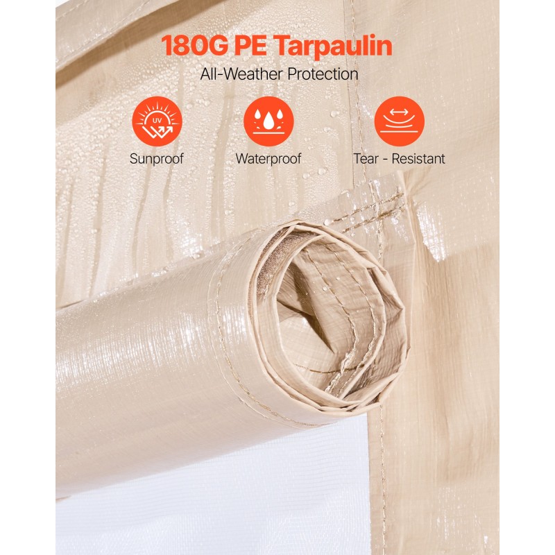 Talvikatospeite 180G PE-pressu 3,08×4,39 m kovakattoiselle paviljongille