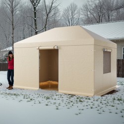 Talvikatospeite 180G PE-pressu 3,08×4,39 m kovakattoiselle paviljongille