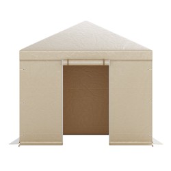 Paviljongin talvipeite 180G PE 3,05×3,05 m sivuseinillä ja ikkunoilla beige
