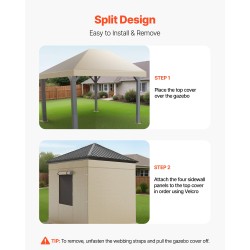 Talvisuojapeite paviljongille 180G PE-pressu 3,66 x 6,10 m kaksikerroksinen beige