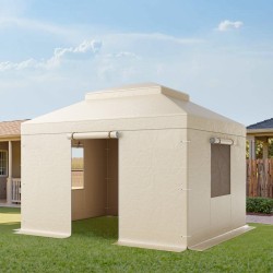 Paviljongin talvikate kaksikerroksiselle 180G PE-materiaali vedenpitävä 3,05×3,65 m beige