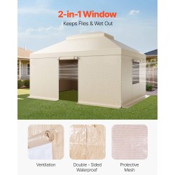 Talvisuojapeite kovakattoiselle kaksitasoiselle paviljongille 180G PE-pressu 3,66 x 4,87 m