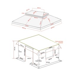 Talvisuojapeite kovakattoiselle kaksitasoiselle paviljongille 180G PE-pressu 3,66 x 4,87 m