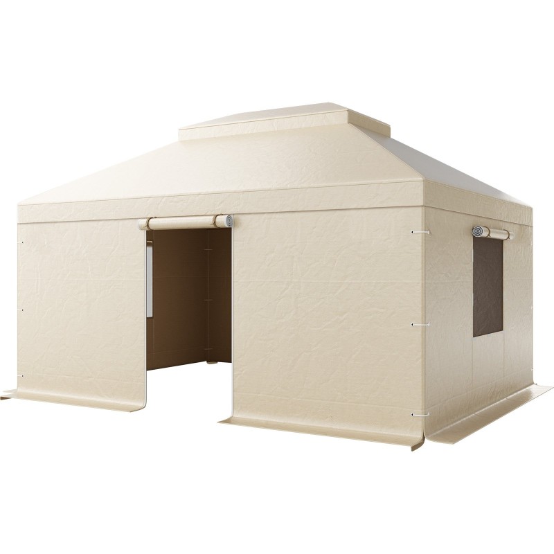 Talvisuojapeite kovakattoiselle kaksitasoiselle paviljongille 180G PE-pressu 3,66 x 4,87 m