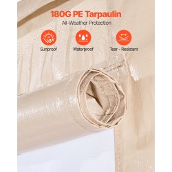 Talvipaviljongin suojapeite 180 g PE-pressu 3,07 x 3,67 m beige