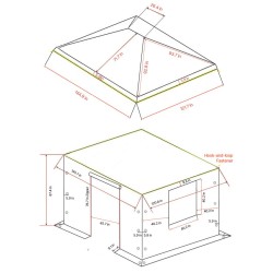 Talvipaviljongin suojapeite 180 g PE-pressu 3,07 x 3,67 m beige