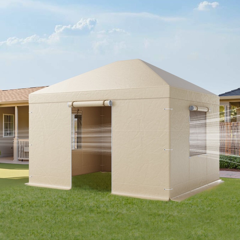 Talvipaviljongin suojapeite 180 g PE-pressu 3,07 x 3,67 m beige