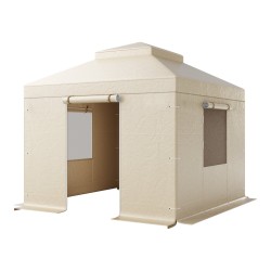 Paviljongin talvisuoja 180G PE 3,05×3,05 m kaksikerroksinen ikkunallinen