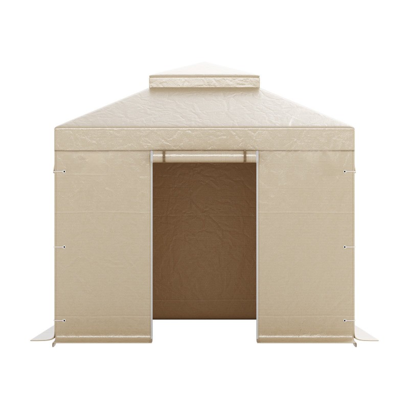 Paviljongin talvisuoja 180G PE 3,05×3,05 m kaksikerroksinen ikkunallinen