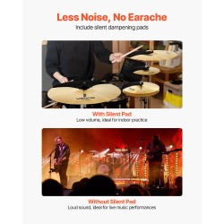 4-osainen symbaalipaketti 14 16 18 ja 20 tuumaa 201-ruostumaton teräs