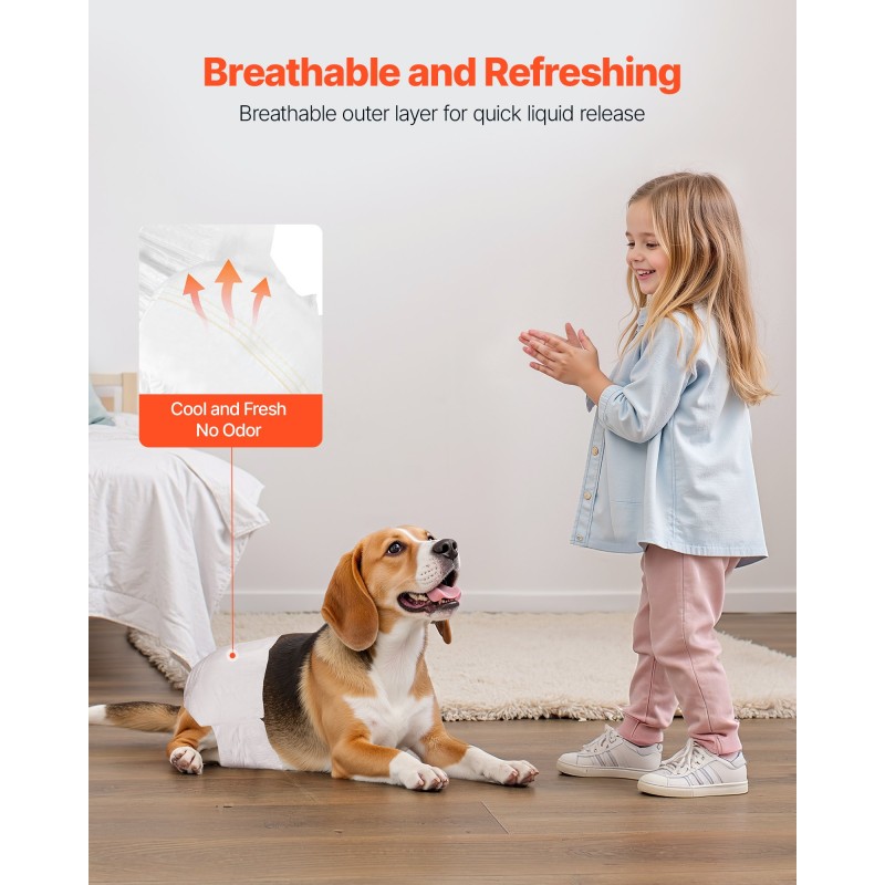 Kertakäyttöiset narttukoiran vaipat koko S 96 kpl 360 asteen vuotosuojalla