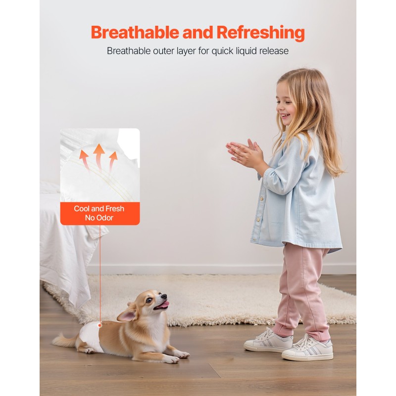 Kertakäyttöiset narttukoirien vaipat XS vyötärönympärys 22–41 cm 96 kpl