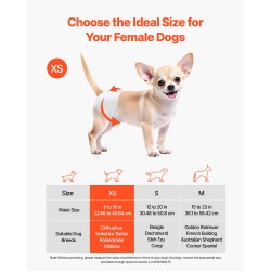 Kertakäyttöiset vaipat narttukoirille XS 144 kpl superimukykyinen vuotosuoja