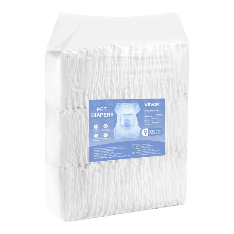 Kertakäyttöiset vaipat narttukoirille XS 144 kpl superimukykyinen vuotosuoja