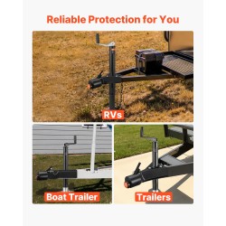 Perävaunun vetokoukun lukko hiiliteräs 58,6 mm valettuihin pallokytkimiin