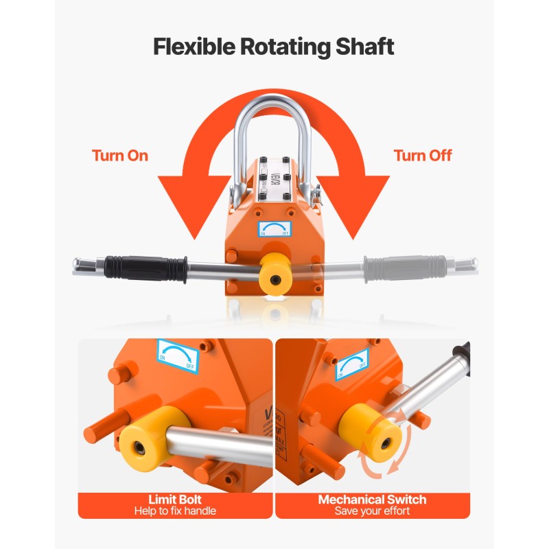 Magneettinen kaivonkannen nostovaunu teräsrunko taittuva N42-neodyymimagneetti 600 kg vetovoima