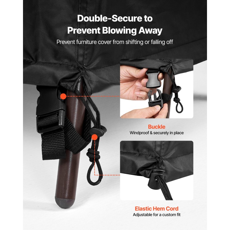 Terassi- ja puutarhakalusteiden suojapeite 420D Oxford-kangas 188 x 188 x 71 cm