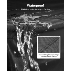 Ulkokalustesuoja ruokapöydille ja tuoleille 420D Oxford-kangas 330x214x71 cm musta