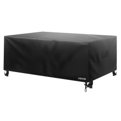 Ulkokalustesuoja ruokapöydille ja tuoleille 420D Oxford-kangas 330x214x71 cm musta