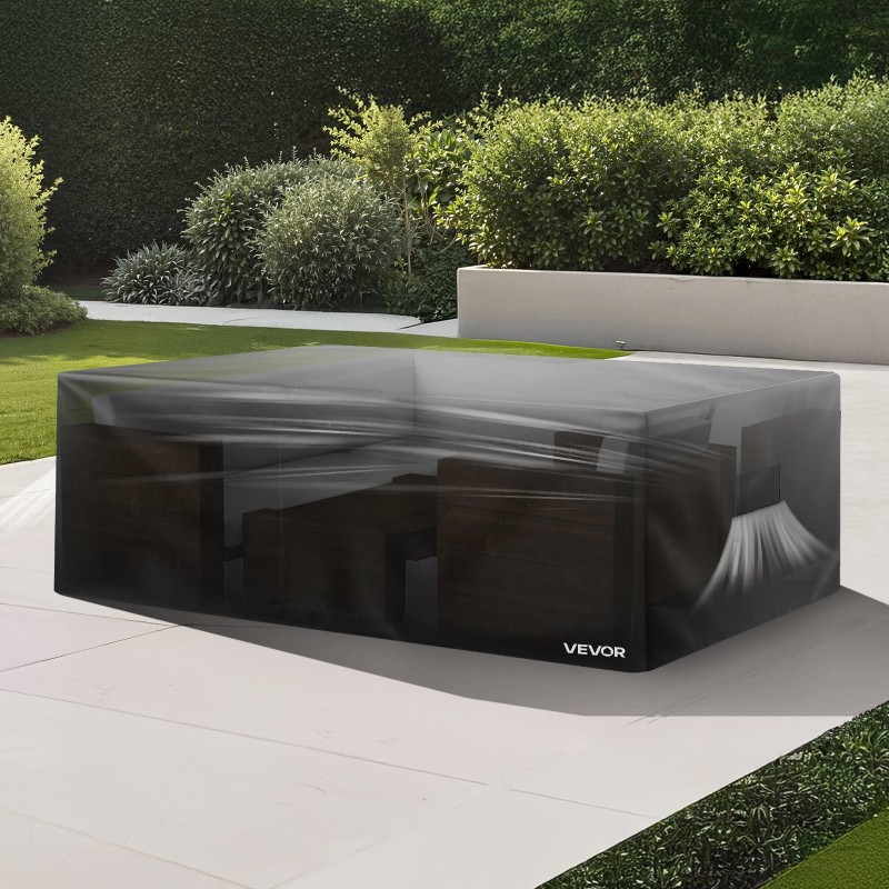 Suojapeite puutarhakalusteille Oxford-kangas 320 x 160 x 71 cm musta