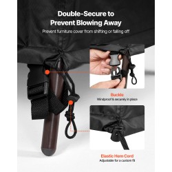 Puutarhakalustesuoja 420D Oxford-kangas koko 224x158x71 cm musta