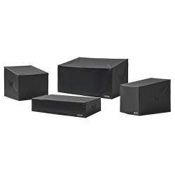 Suojapeitesarja ulkokalusteille 4-osainen 420D Oxford-kangas vesitiivis musta