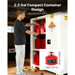 Polttoainekanisteri 9,5 l hiiliteräs tyyppi II punainen itsestään sulkeutuva kansi