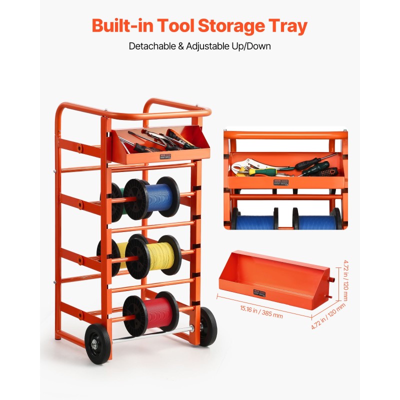 Kaapelikelaateline pulverimaalattu teräsrunko 4 keskimmäistä akselia ja 5–6 sivuakseleita täyskumipyörillä