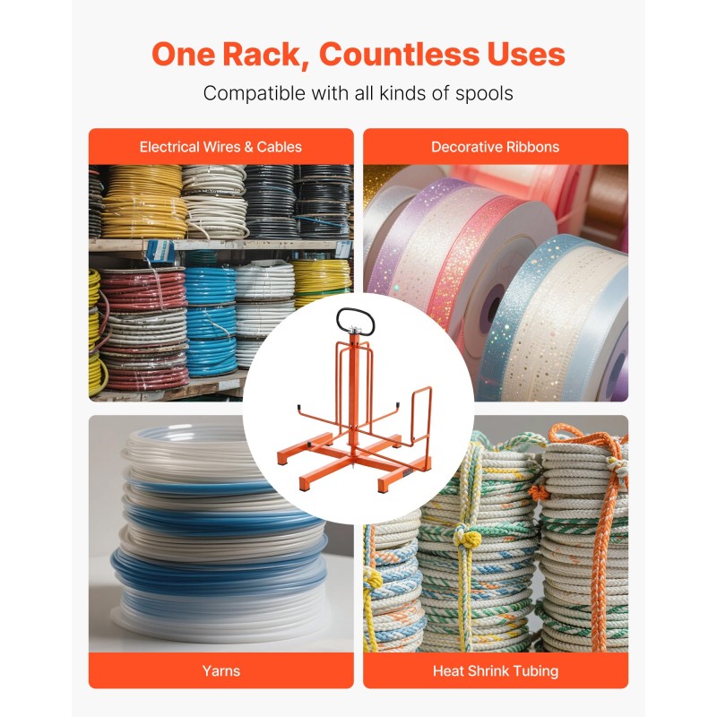 Kaapelikela-annostelija ruostumaton metallirunko lattia ja runkotolppa-asennus sopii 5.31–16.54 tuuman keloille