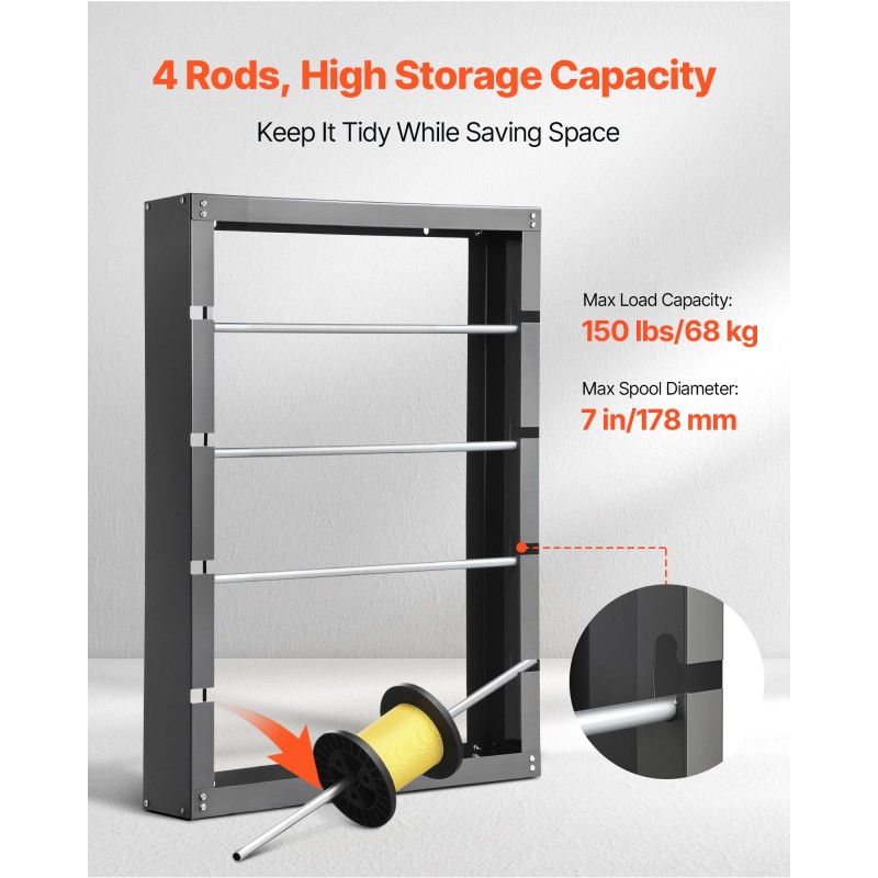 Lankakelateline kylmävalssattua terästä musta pinnoite 4 säädettävää tankoa 68 kg seinäkiinnitys
