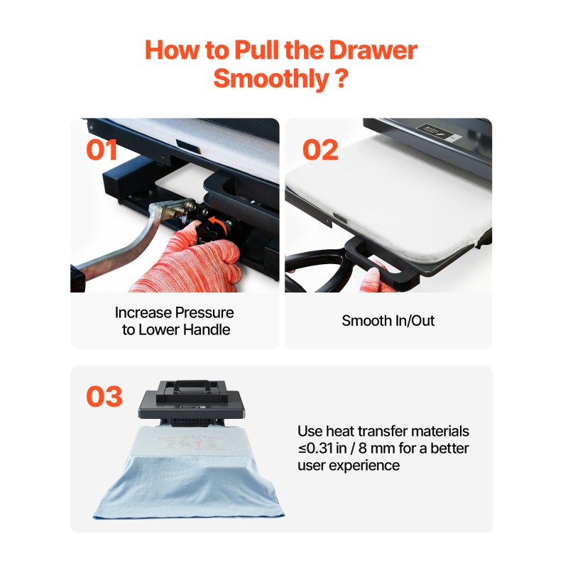 Monitoiminen lämpöpuristin teräs suuri lämmityslevy kahdeksan toimintoa sublimaatioon