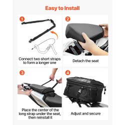 Moottoripyörän takalaukku laajennettava 22–34 l 1680D Oxford-kangas