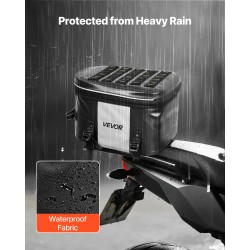 Moottoripyörän takalaukku 28 l 500D PVC verkkokangas vedenpitävällä vetoketjulla säädettävillä soljilla