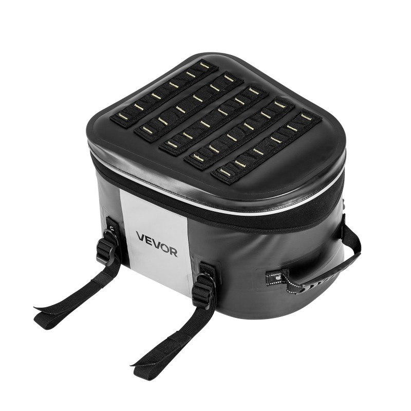 Moottoripyörän takalaukku 28 l 500D PVC verkkokangas vedenpitävällä vetoketjulla säädettävillä soljilla