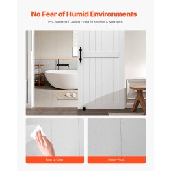 Liukuovi H-muotoinen MDF ja mänty 914 x 2134 mm valkoinen vesitiivis PVC-pinnoite