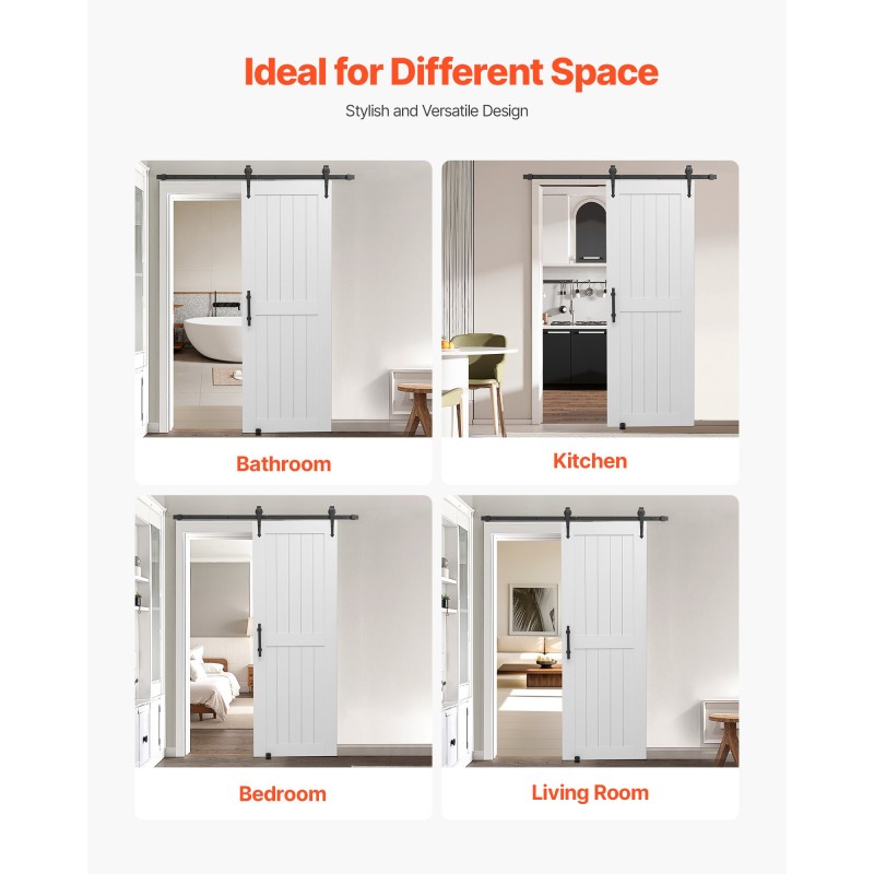 Liukuva talliovi MDF ja mänty 762 x 2134 mm valkoinen H-muoto