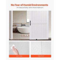 Liukuovi H-mallinen MDF-mänty 1219 x 2134 mm valkoinen vedenpitävä PVC-pinnoite asennussarjalla