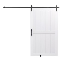 Liukuovi H-mallinen MDF-mänty 1219 x 2134 mm valkoinen vedenpitävä PVC-pinnoite asennussarjalla
