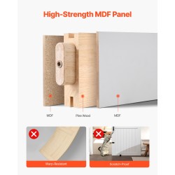 Liukuva ladonovi MDF ja mänty 1067 x 2134 mm valkoinen vedenpitävä PVC-pinnoite