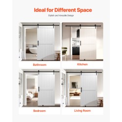 Liukuva ladonovi MDF ja mänty 1067 x 2134 mm valkoinen vedenpitävä PVC-pinnoite