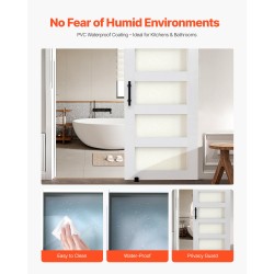 Liukuva ladonovi MDF ja lasi 914 mm leveä 2134 mm korkea valkoinen